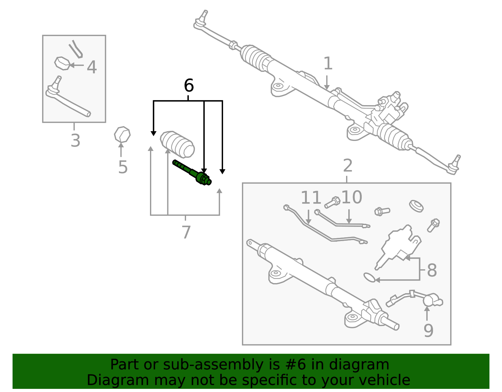Internal Assembly OEM Nissan GT-R R35 Steering Tie Rod Internal Assembly